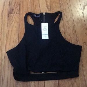 Bebe Slit Front Racerback Crop Top -XS